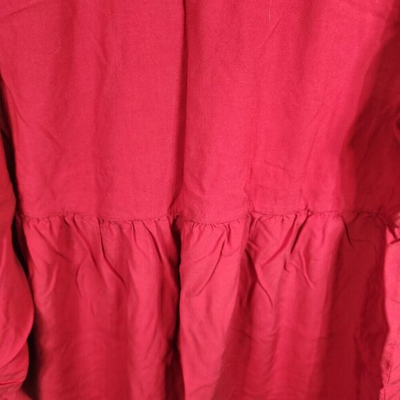 Torrid Red Emma Babydoll Tunic Blouse Long Sleeve Size 2 - Picture 4 of 10